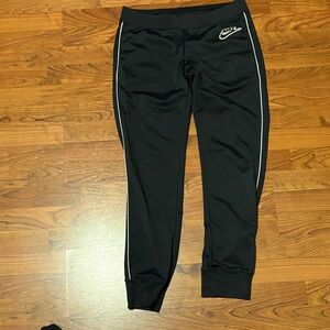 Nike Kids Black Joggers with White Accents
